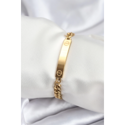 Mey İthalat® 316L Çelik Gold Renk Yazı Yazmaya Uygun Kadın Bileklik