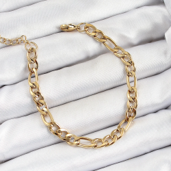 Mey İthalat® 316L Çelik Gold Renk Zincir Erkek Bileklik