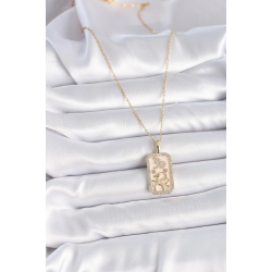 Mey İthalat® 316L Çelik Gold Renk Zincir Oğlak Burcu Zirkon Taşlı Kadın Kolye