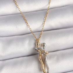 Mey İthalat® 316L Çelik Gold Renk Zincir Renkli Sarılma Model Kadın Kolye