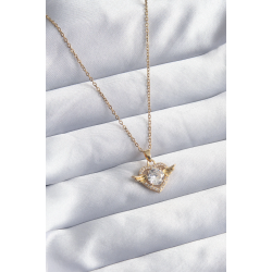 Mey İthalat® 316L Çelik Gold Renk Zincir Zirkon Taşlı Kalp Model Kadın Kolye