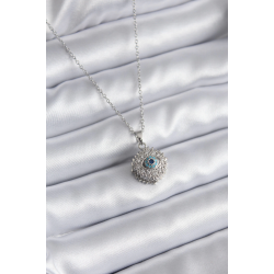 Mey İthalat® 316L Çelik Gold Renk Zirkon Taşlı Göz Model Kadın Kolye