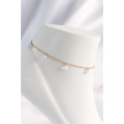 Mey İthalat® 316L Çelik Gold Renk Zirkon Taşlı Halhal