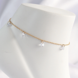 Mey İthalat® 316L Çelik Gold Renk Zirkon Taşlı Halhal