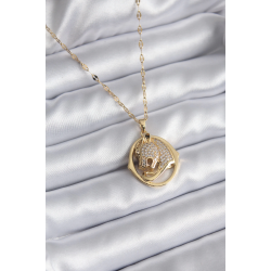 Mey İthalat® 316L Çelik Gold Renk Zirkon Taşlı Jaguar Model Kadın Kolye