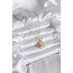 Mey İthalat® 316L Çelik Gold Renk Zirkon Taşlı Jaguar Model Kadın Kolye