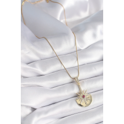 Mey İthalat® 316L Çelik Gold Renk Zirkon Taşlı Yıldız Model Kadın Kolye