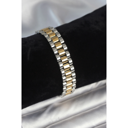 Mey İthalat® 316L Çelik Gold ve Gümüş Renk 12 mm Kalınlık Erkek Bileklik