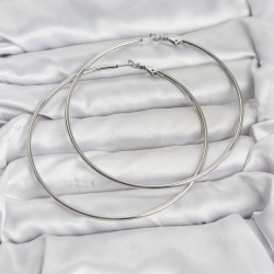 Mey İthalat® 316L Çelik Gümüş Renk 75 mm Halka Küpe