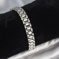 Mey İthalat® 316L Çelik Gümüş Renk 9 mm Kalınlık Erkek Bileklik