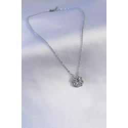 Mey İthalat® 316L Çelik Gümüş Renk Açılır Yonca Model Kadın Kolye