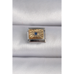 Mey İthalat® 316L Çelik Gümüş Renk Altın Göz İşlemeli Nomination Charm