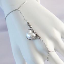 Mey İthalat® 316L Çelik Gümüş Renk Beyaz Bubble Kalp Tasarımlı Şahmeran