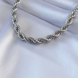 Mey İthalat® 316L Çelik Gümüş Renk Burgu Model 45 cm Kadın Kolye