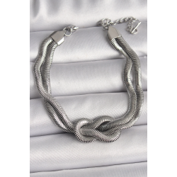 Mey İthalat® 316L Çelik Gümüş Renk Düğüm Model Kadın Bileklik