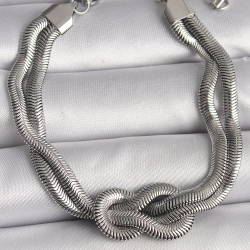 Mey İthalat® 316L Çelik Gümüş Renk Düğüm Model Kadın Bileklik