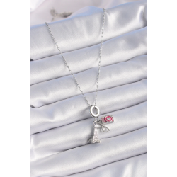 Mey İthalat® 316L Çelik Gümüş Renk Eyfel Kule Fotoğraf Makinesi Model Charm Kadın Kolye