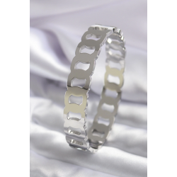 Mey İthalat® 316L Çelik Gümüş Renk Geçme Halka Model Kadın Kelepçe