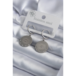 Mey İthalat® 316L Çelik Gümüş Renk Göz İşleme Zirkon Taş Detay Kadın Küpe