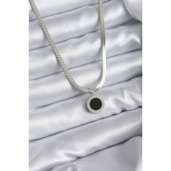 Mey İthalat® 316L Çelik Gümüş Renk İtalyan Zincir Model İşleme Detay Kadın Kolye