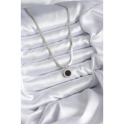 Mey İthalat® 316L Çelik Gümüş Renk İtalyan Zincir Model İşleme Detay Kadın Kolye