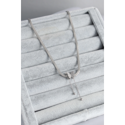 Mey İthalat® 316L Çelik Gümüş Renk İtalyan Zincir Model Simli Kelebek Figür Kadın Kolye