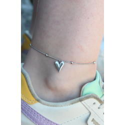 Mey İthalat® 316L Çelik Gümüş Renk Kalp Figür Kadın Halhal