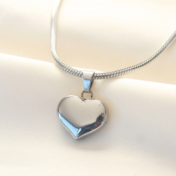 Mey İthalat® 316L Çelik Gümüş Renk Kalp Kolye