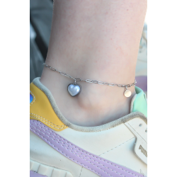 Mey İthalat® 316L Çelik Gümüş Renk Kalp Model Kadın Halhal