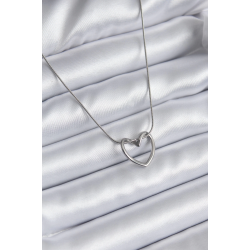 Mey İthalat® 316L Çelik Gümüş Renk Kalp Model Kadın Kolye