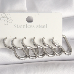 Mey İthalat® 316L Çelik Gümüş Renk Kalp Model Kadın Küpe Seti