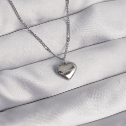 Mey İthalat® 316L Çelik Gümüş Renk Kalp Model Love Kolye