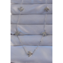 Mey İthalat® 316L Çelik Gümüş Renk Kuş Model Kolye