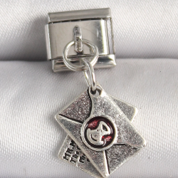 Mey İthalat® 316L Çelik Gümüş Renk Mektup Model Nomination Charm