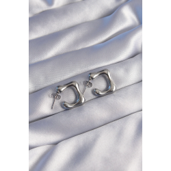 Mey İthalat® 316L Çelik Gümüş Renk Minimal Bubble Küpe