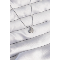 Mey İthalat® 316L Çelik Gümüş Renk Minimal Kalp Tasarımlı Kolye