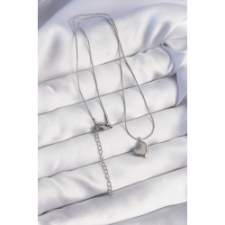 Mey İthalat® 316L Çelik Gümüş Renk Minimal Kalp Tasarımlı Kolye