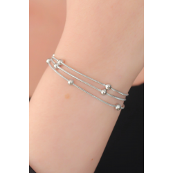 Mey İthalat® 316L Çelik Gümüş Renk Minimal Top Figür Kadın Bileklik