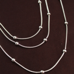 Mey İthalat® 316L Çelik Gümüş Renk Minimal Topçuk Model Çoklu Kolye