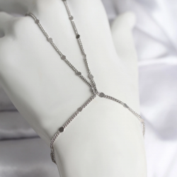 Mey İthalat® 316L Çelik Gümüş Renk Parçalı Ezme Zincir Model Kadın Şahmeran