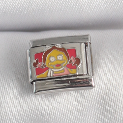 Mey İthalat® 316L Çelik Gümüş Renk Renkli Çocuk İşlemeli Nomination Charm