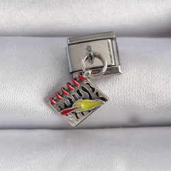 Mey İthalat® 316L Çelik Gümüş Renk Sallantı Defter Figür Nomination Charm