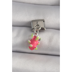 Mey İthalat® 316L Çelik Gümüş Renk Sallantı Ejder Meyvesi Model Nomination Charm