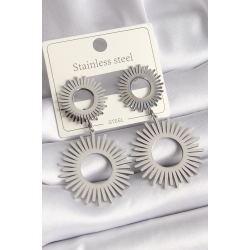 Mey İthalat® 316L Çelik Gümüş Renk Sallantı Güneş Model Kadın Küpe