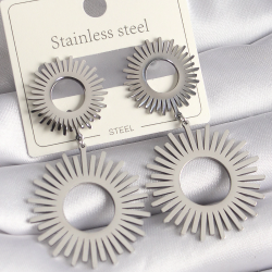 Mey İthalat® 316L Çelik Gümüş Renk Sallantı Güneş Model Kadın Küpe