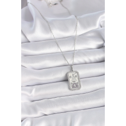 Mey İthalat® 316L Çelik Gümüş Renk Terazi Burcu Zirkon Taşlı Kadın Kolye