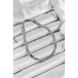 Mey İthalat® 316L Çelik Gümüş Renk Yassı Zincir Model Kadın Bileklik