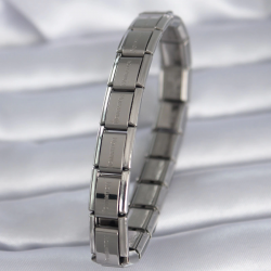 Mey İthalat® 316L Çelik Gümüş Renk Yazılı Nomination Model Kadın Bileklik