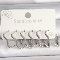 Mey İthalat® 316L Çelik Gümüş Renk Yıldız Model Kadın Küpe Seti