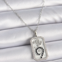 Mey İthalat® 316L Çelik Gümüş Renk Zincir Akrep Burcu Zirkon Taşlı Kadın Kolye